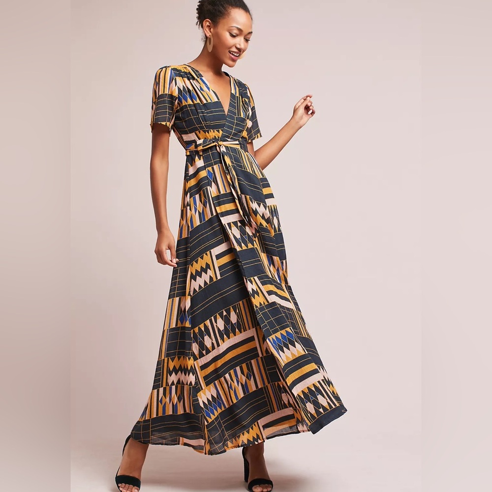 Odells Macie Wrap Maxi Dress- Anthropologie